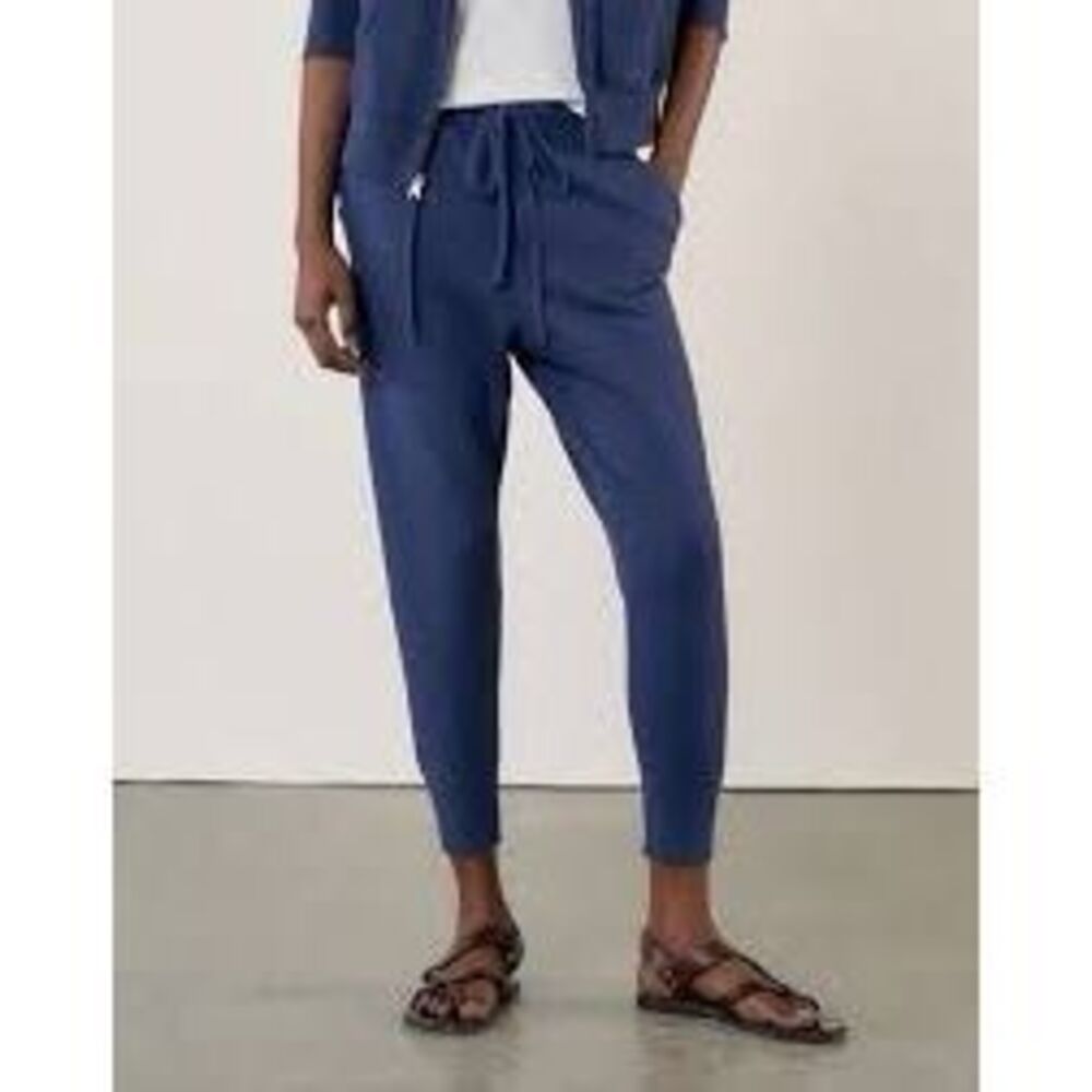 Nili Lotan Nolan Navy Blue Cotton Jogger Sweatpants Drawstring Pockets Women’s S
